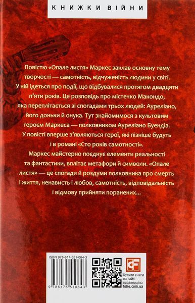 Книга Опале листя - обкладинка